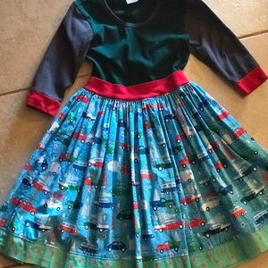 KPEA Christmas Knit Dress with cars and Trees 8